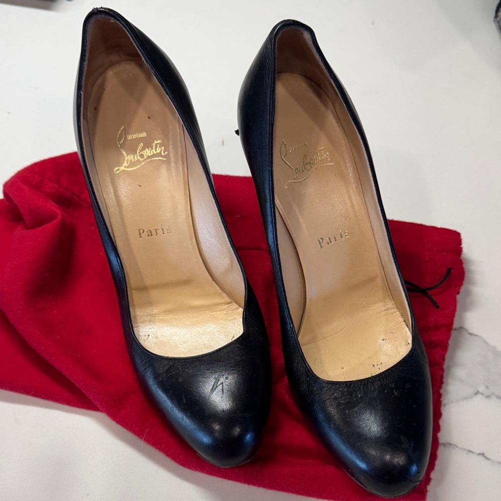 Christian Louboutin Black Leather Pumps